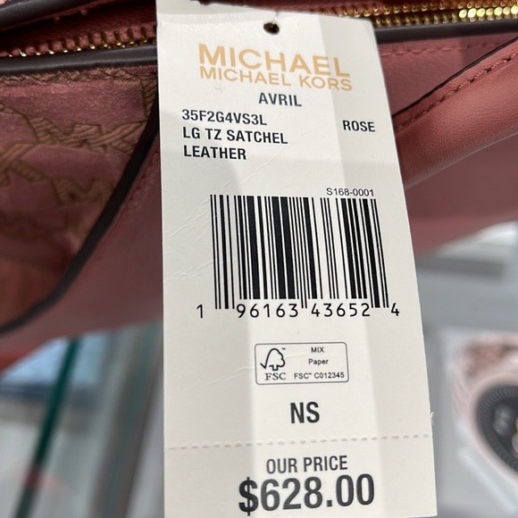 Michael Kors Avril Large Top Zip Satchel Shoulder Bag 
Rose - Picture 7 of 16